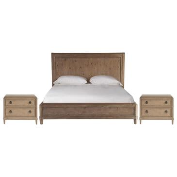 Universal Furniture Griffith Park California King Panel Bed with Two Nightstands in Sienna, , large