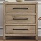 Belle Furnishings Proximity Place 3-Drawer Nightstand with Charging Station in Barley Buff, , large