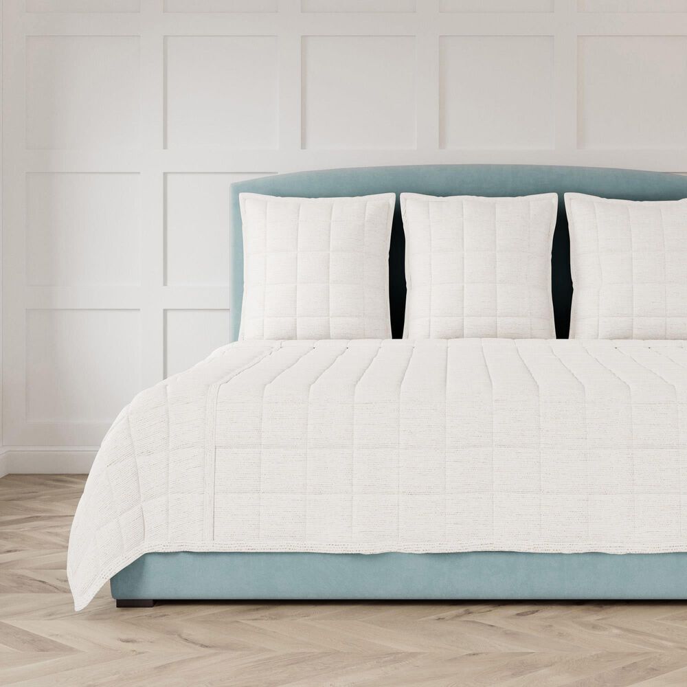 Ann Gish Macau Queen Quilted Coverlet in Natural, , large