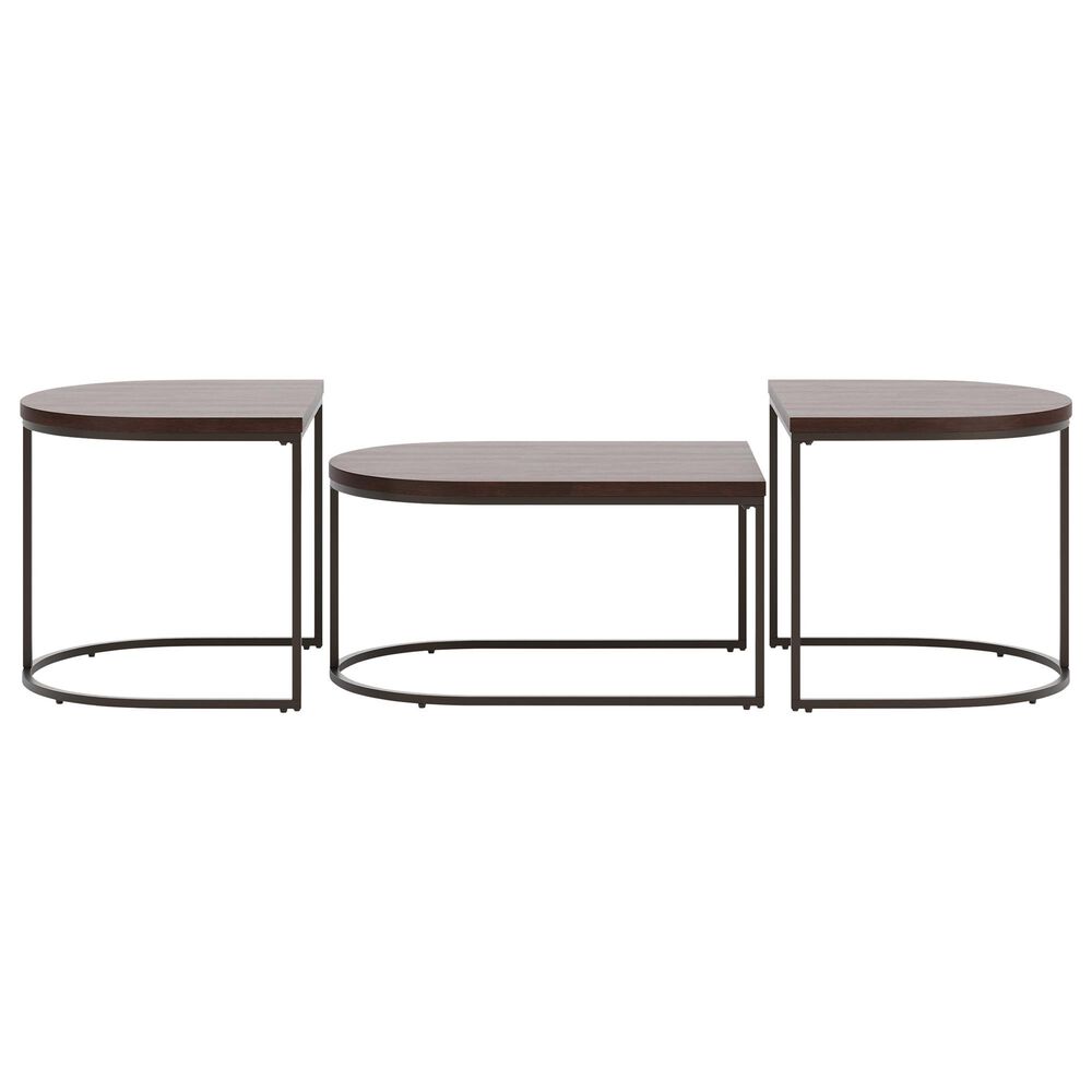 Ashley Vanmore Occasional Table Set in Dark Brown and Bronze &#40;Set of 3&#41;, , large