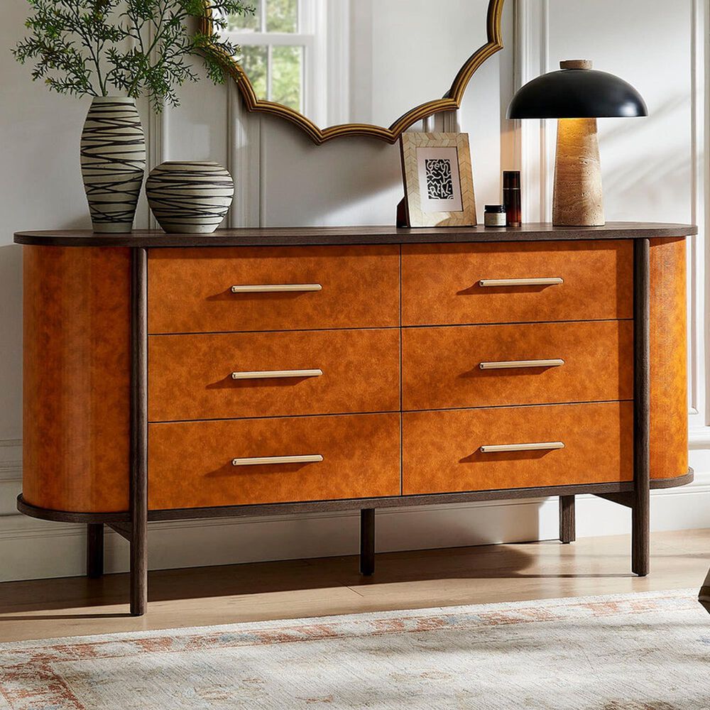 Modway Coralie 6-Drawer Dresser in Walnut Tan, , large