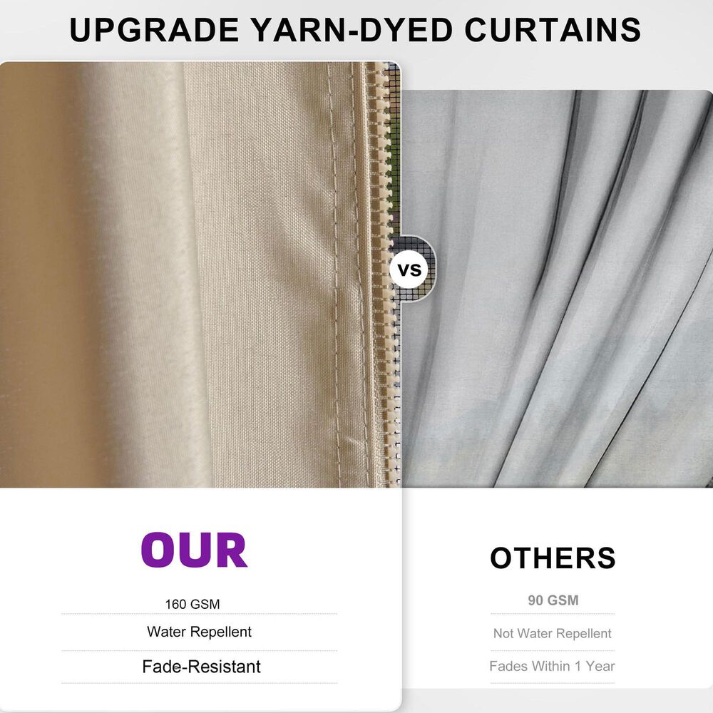 HOMLUX 12' x 14'Outdoor Hardtop Gazebo with Galvanized Steel Roof in Brown, , large