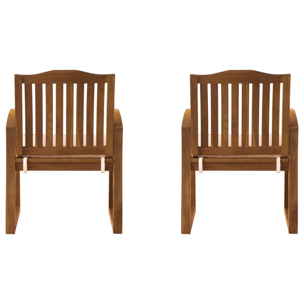 Hearth and Haven Della Dining Chair with Cream Cushion in Teak (Set of 2), , large