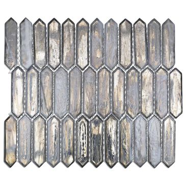 Soho Studio Artemis Silver Haze 3" x 1" Hexagon on 12" x 10" Glass Mosaic Sheet, , large