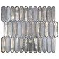 Soho Studio Artemis Silver Haze 3" x 1" Hexagon on 12" x 10" Glass Mosaic Sheet, , large