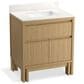 Kohler Solive 36" Single Bathroom Vanity in Light Oak with 2 cm White Quartz Top and Rectangular Sink, , large