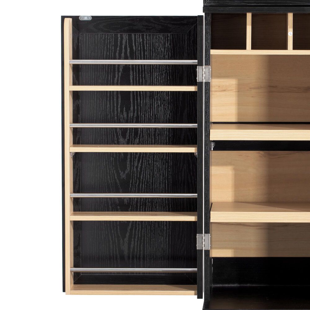 HOMLUX HOMLUX 78.2" Tall Farmhouse Kitchen Pantry Cabinet with 8 Door Shelves, Storage Cabinet with 4 Adjustable Shelves, Hidden Drawer, Wine Rack, Versatile Cupboard for Kitchen, Dining &amp; Bathroom, Ash Black, , large