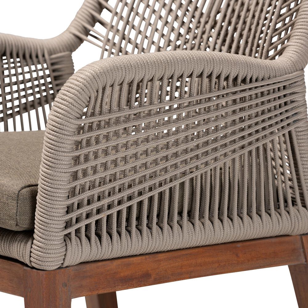 Baxton Studio Jennifer Arm Chair in Walnut Brown, , large