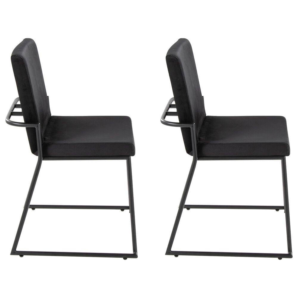 LumiSource Dutchess Side Chair with Black Velvet Cushion in Black (Set of 2), , large