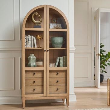Wycliff Bay Arched Bookcase in Tan, , large