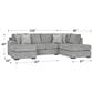 Ashley Casselbury 2-Piece Left Facing Sectional with Chaise in Cement, , large