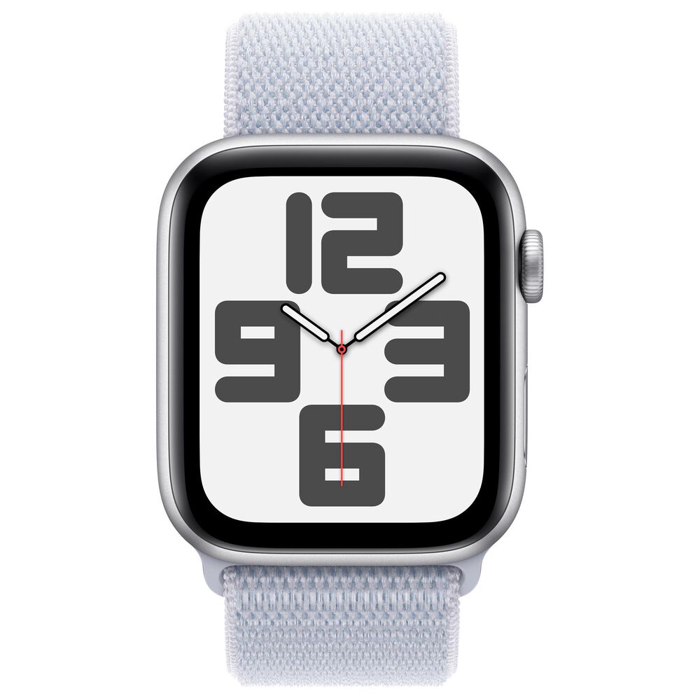 Apple Watch SE GPS 44mm Silver Aluminum Case with Blue Cloud Sport Loop, , large