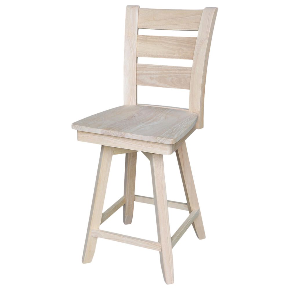 International Concepts Tuscany 24"" Swivel Counter Stool in Unfinished, , large