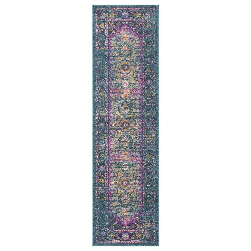 Safavieh Madison MAD122C 2"3" x 8" Blue and Fuchsia Runner, , large
