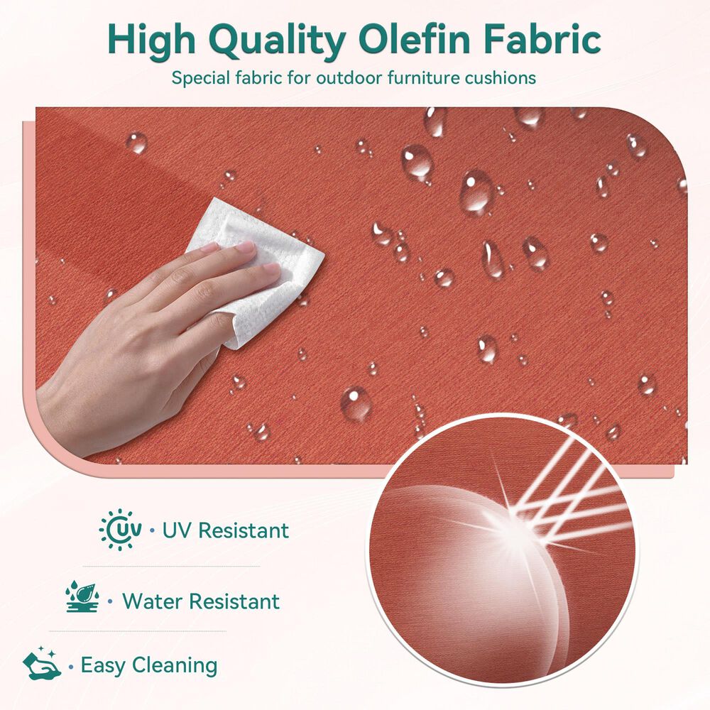 Sunwell Garden 4" Thick Outdoor Seat and Back Cushion Set in Red, , large