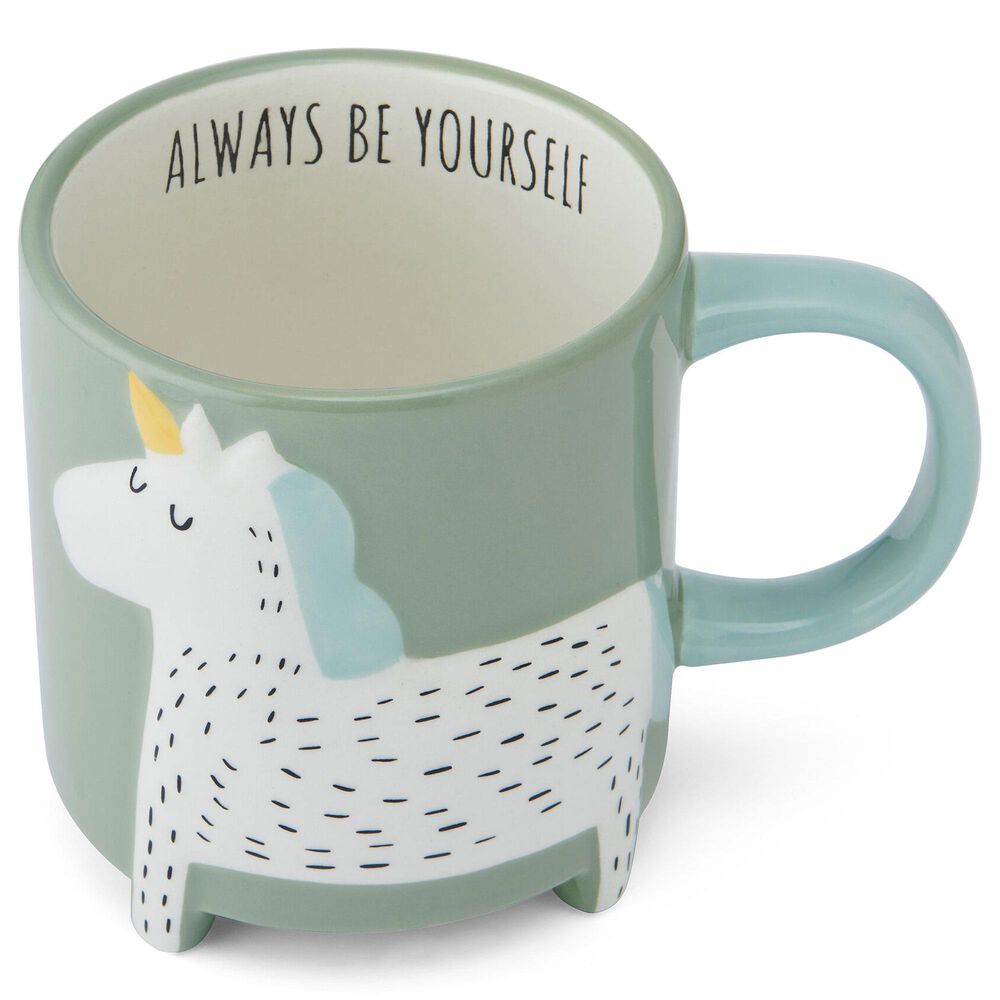 Lifetime Brands 16 Oz Figural Unicorn Be Yourself Mug in Green, , large