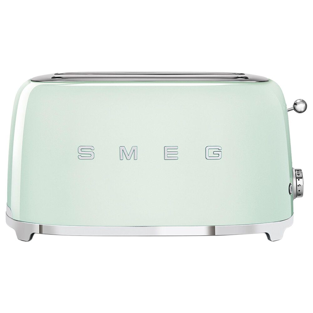 SMEG 4-Slice Retro Style Toaster in Pastel Green and Stainless Steel, , large