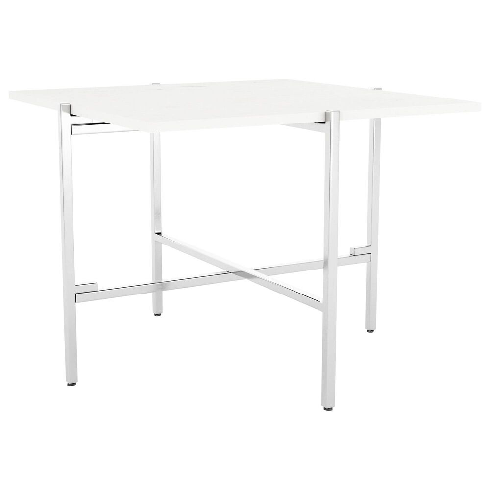 Zuo Modern Titan Side Table in White and Silver, , large