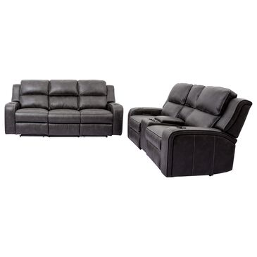 Oxford Furniture 2-Piece Power Reclining Living Room Set in Cowboy Granite, , large