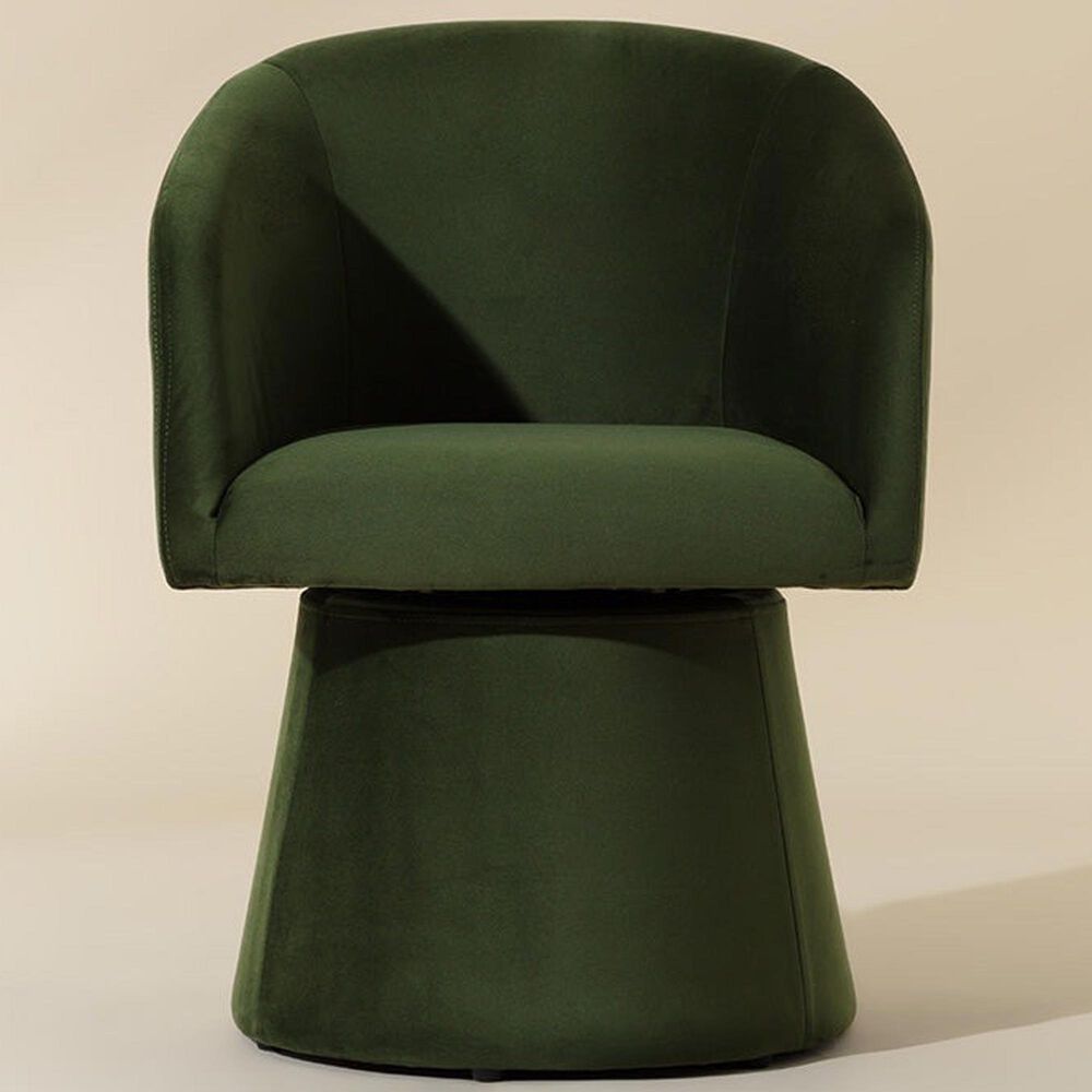 37B Etta Swivel Dining Arm Chair in Moss Green, , large