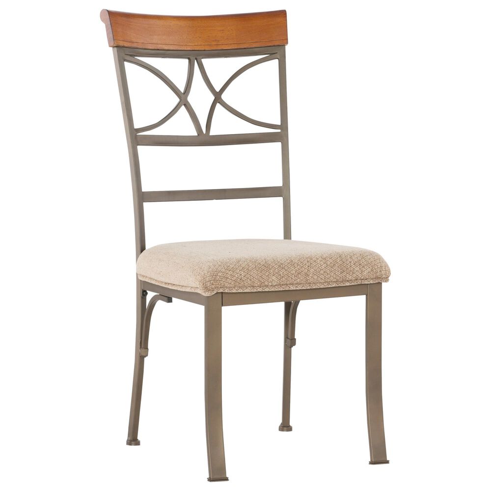 Linon Home Decor Hamilton Side Chair in Medium Cherry, Matte Pewter and Bronze, , large