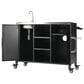 HOMLUX 55.5" Outdoor Kitchen Island with Sink in Black and Stainless Steel, , large