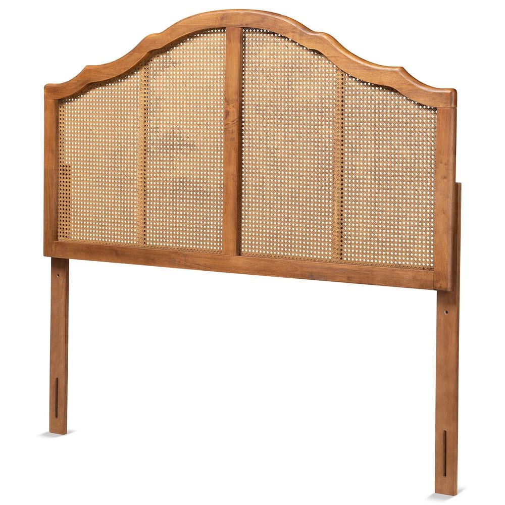 Baxton Studio Iris Queen Arched Headboard in Ash Walnut, , large