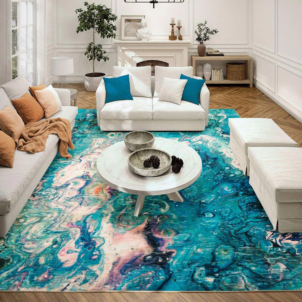 Dalyn Rug Company Kikiamo 3&#39; x 5&#39; Lagoon Area Rug, , large