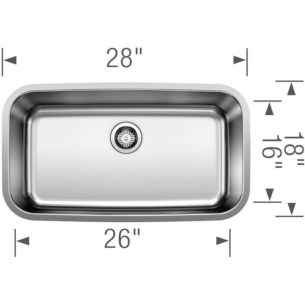 Blanco Stellar 28&quot; Super Single Bowl Kitchen Sink in Refined Brushed, , large