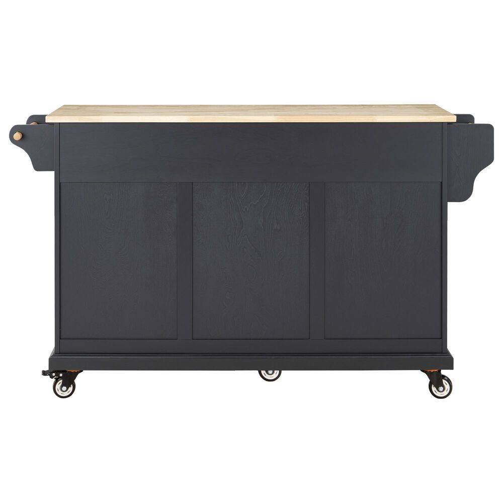 HOMLUX Kitchen Island Cart with Storage Cabinet in Black, , large