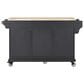 HOMLUX Kitchen Island Cart with Storage Cabinet in Black, , large