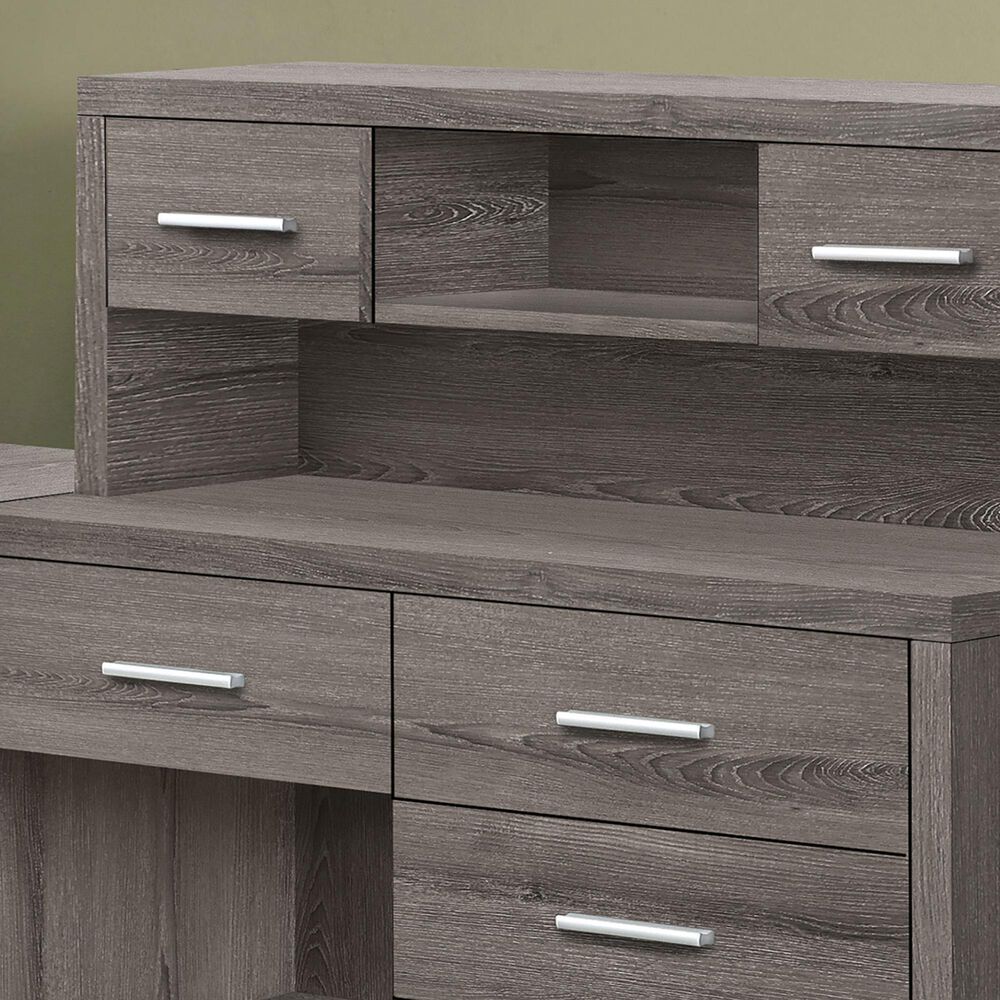 Monarch Specialties L-Shaped Computer Desk in Dark Taupe, , large