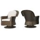 Hearth and Haven Liam Swivel Club Chair with Beige Cushion in Brown (Set of 2), , large