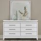 Belle Furnishings Reflections 6-Drawer Dresser and Mirror in Pearl White and Rhinestone, , large