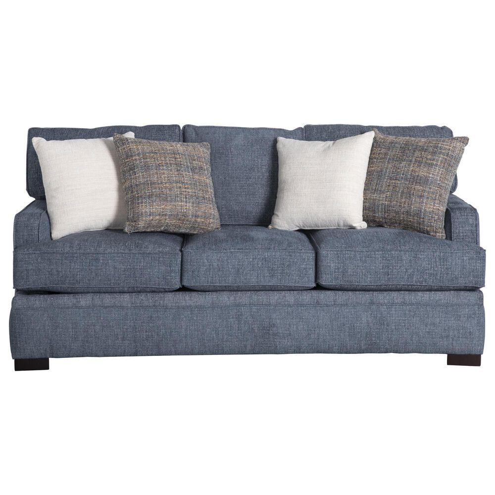 Overnight Sofa Fenno Stationary Queen Sleeper with Memory Foam in Chambray, , large