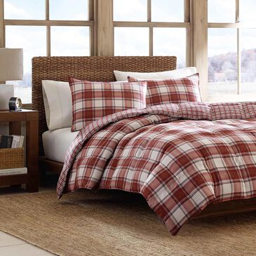 Revman Edgewood 3-Piece Queen Duvet Cover Set in Red and Beige, , large
