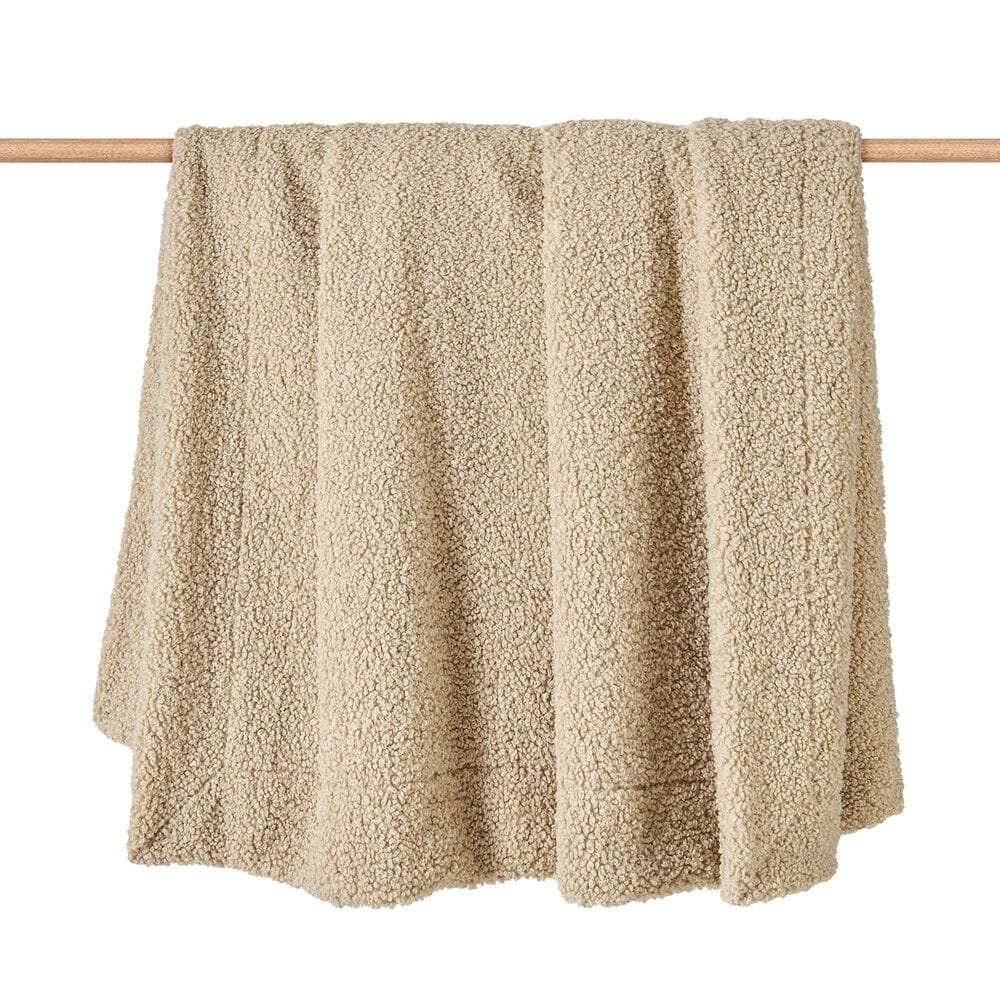 HiEnd Accents Teddy 50&quot; x 60&quot; Throw Blanket in Cream, , large