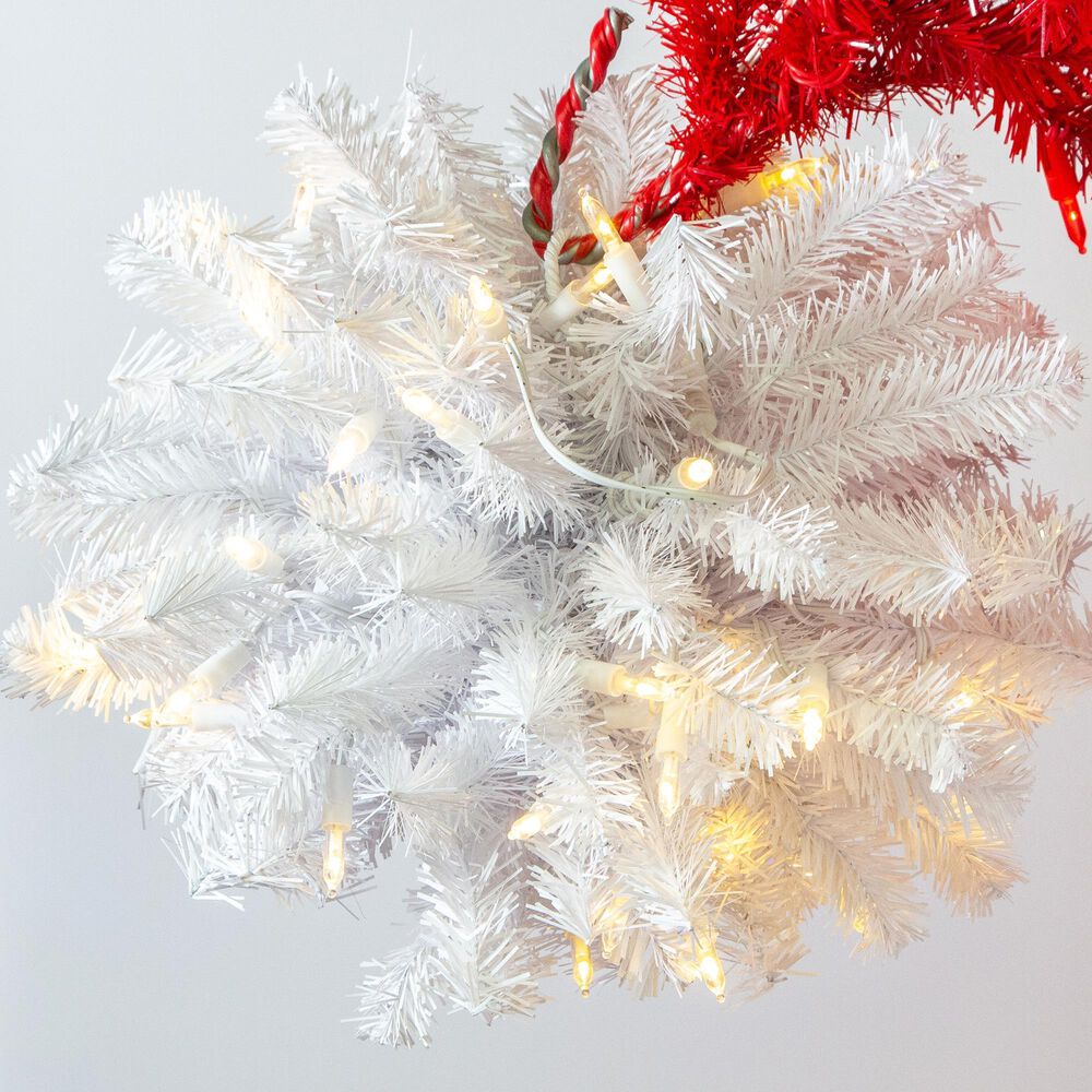 The Gerson Company 7&#39; Pre-Lit Artificial Christmas Tree in Red and White, , large