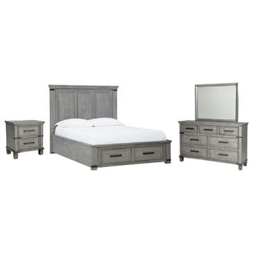 Ashley Russelyn 4 Piece Queen Bedroom Set in Gray, , large