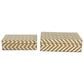 Maple and Jade 2-Piece Handmade Woven Zig Zag Storage Decorative Box Set in Matte Brown and Cream, , large