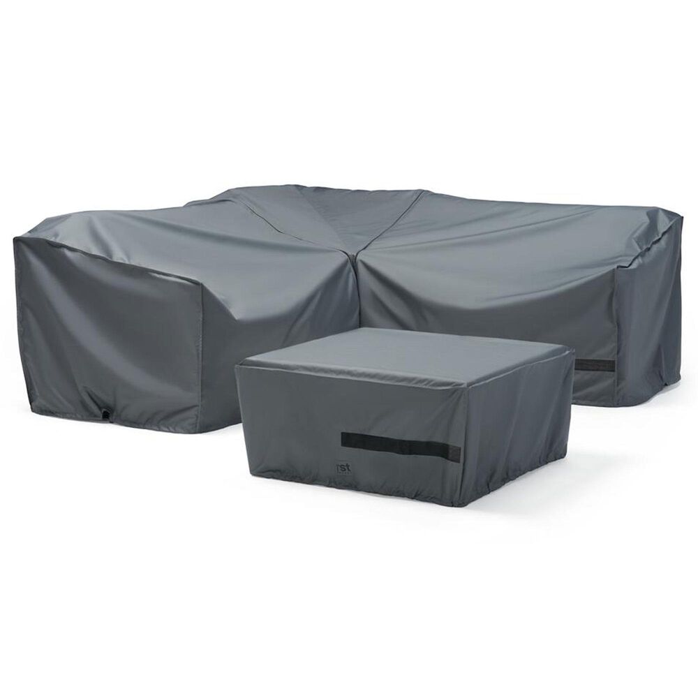 RST Brands Deco 4-Piece Patio Sectional Cover Set in Gray, , large
