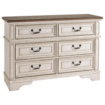 Signature Design by Ashley Realyn Youth Dresser and Mirror in Chipped White, , large