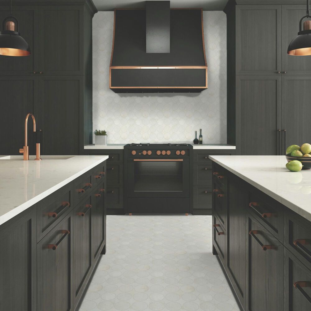 Dal-Tile Rekindle White 13.5&quot; x 13.5&quot; Canvas Dot Porcelain Mosaic Sheet, , large