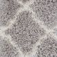 Nourison Luxe Shag LXS02 9" x 12" Grey and Ivory Area Rug, , large