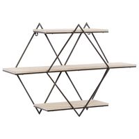 Maple and Jade Contemporary Wood Wall Shelf in Brown
