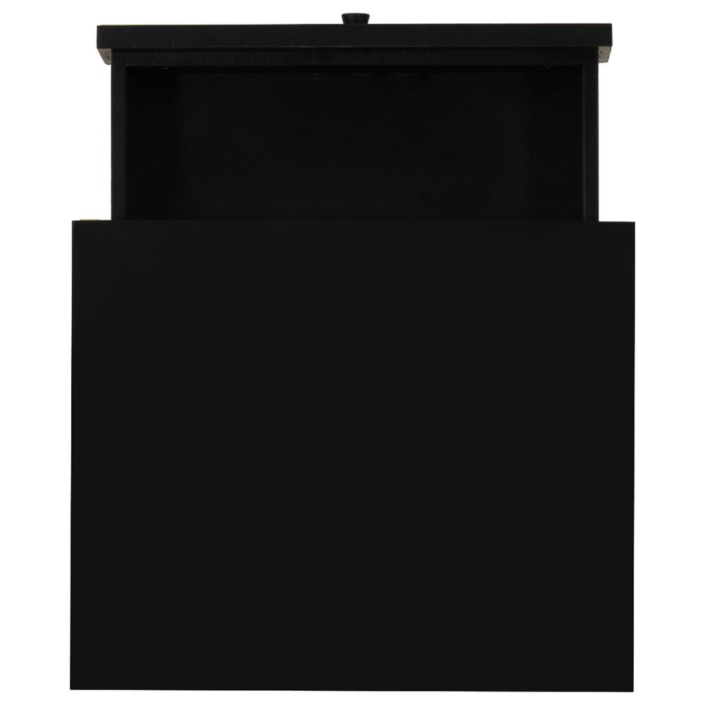 Linon Home Decor Catlett Side Table Nightstand in Matte Black, , large