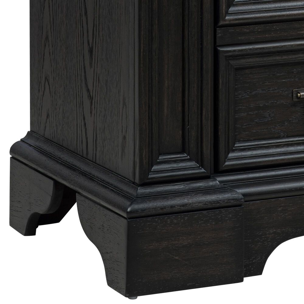 Sasha Lee Tech 3 Drawer Nightstand in Warm English Oak with USB Ports AC Outlets and Wireless Charging, , large