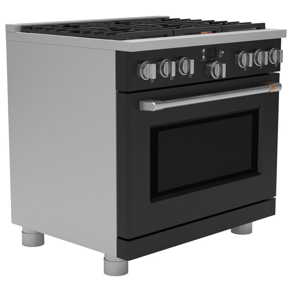 Cafe 6.2 Cu. Ft. Freestanding Natural Gas Range in Matte Black and Brushed Stainless, , large