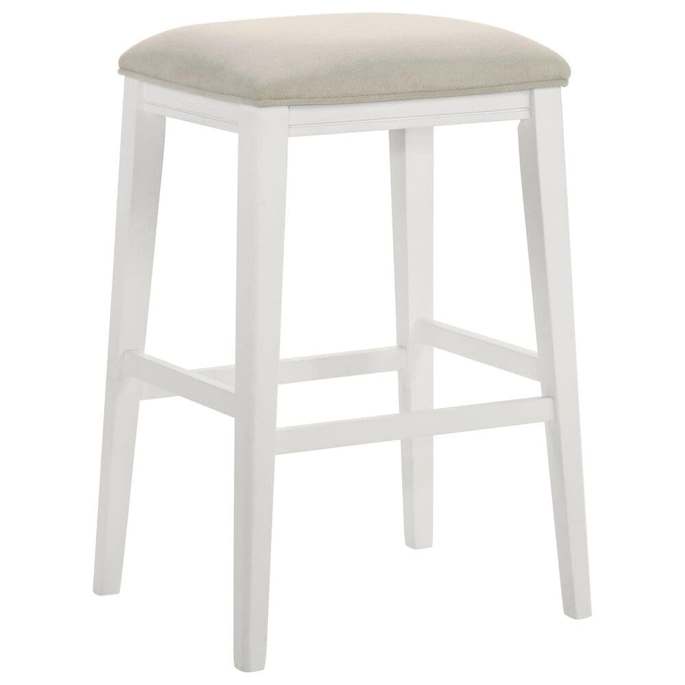 Armen Living Jane Bar Height Stool in White, , large