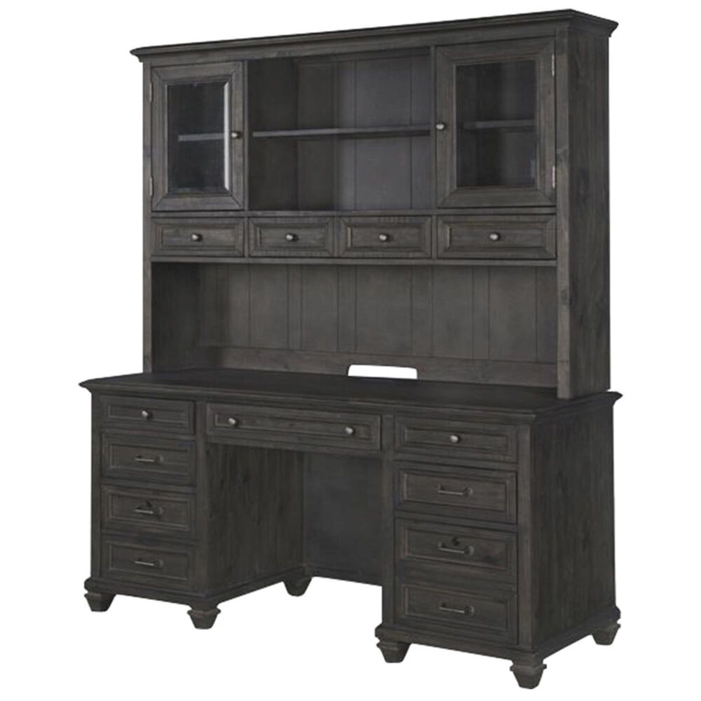 Nicolette Home Sutton Place Credenza with Hutch in Weathered Charcoal, , large
